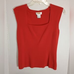 Talbots Fitted Red Sleeveless Tank Top Size Small